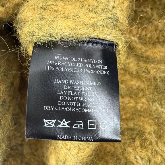 Cynthia Rowley Collection Wool-Blend Short Sleeve Sweater,Mustard Marled Knit, S - Picture 5 of 5